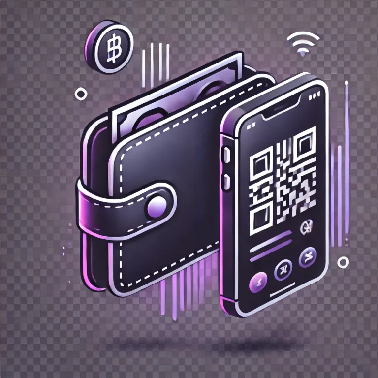 A-modern-digital-wallet-icon-isolated-on-a-transparent-background-featuring-only-a-sleek-wallet-and-a-smartphone